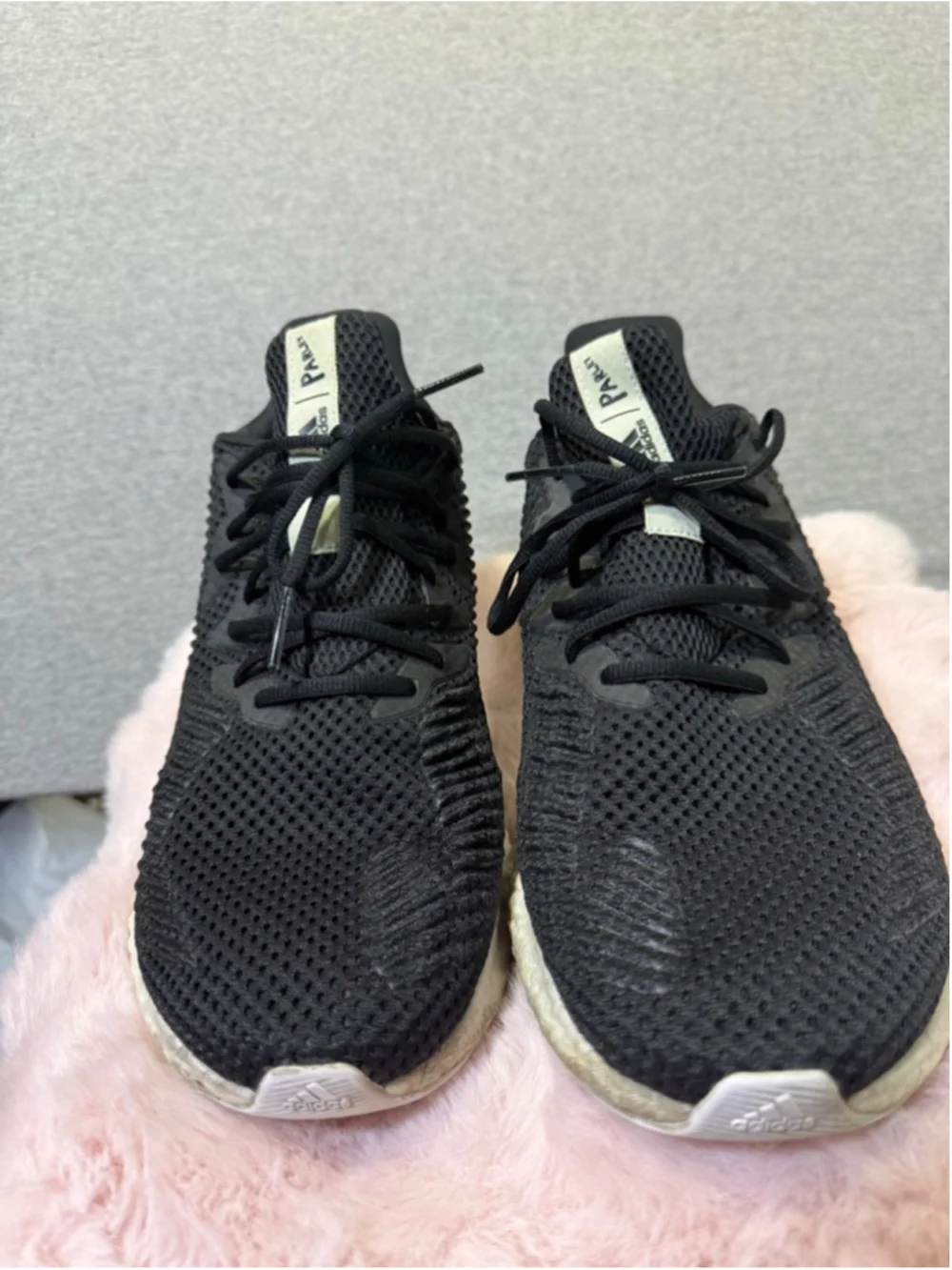 Men's Adidas Alphabounce+ Parley Black White Athletic Shoes Size 11